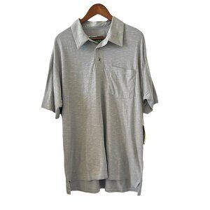 Cariloha NEW Bamboo Blend Collar Slub Polo Shirt In Charcoal Gray Size XL